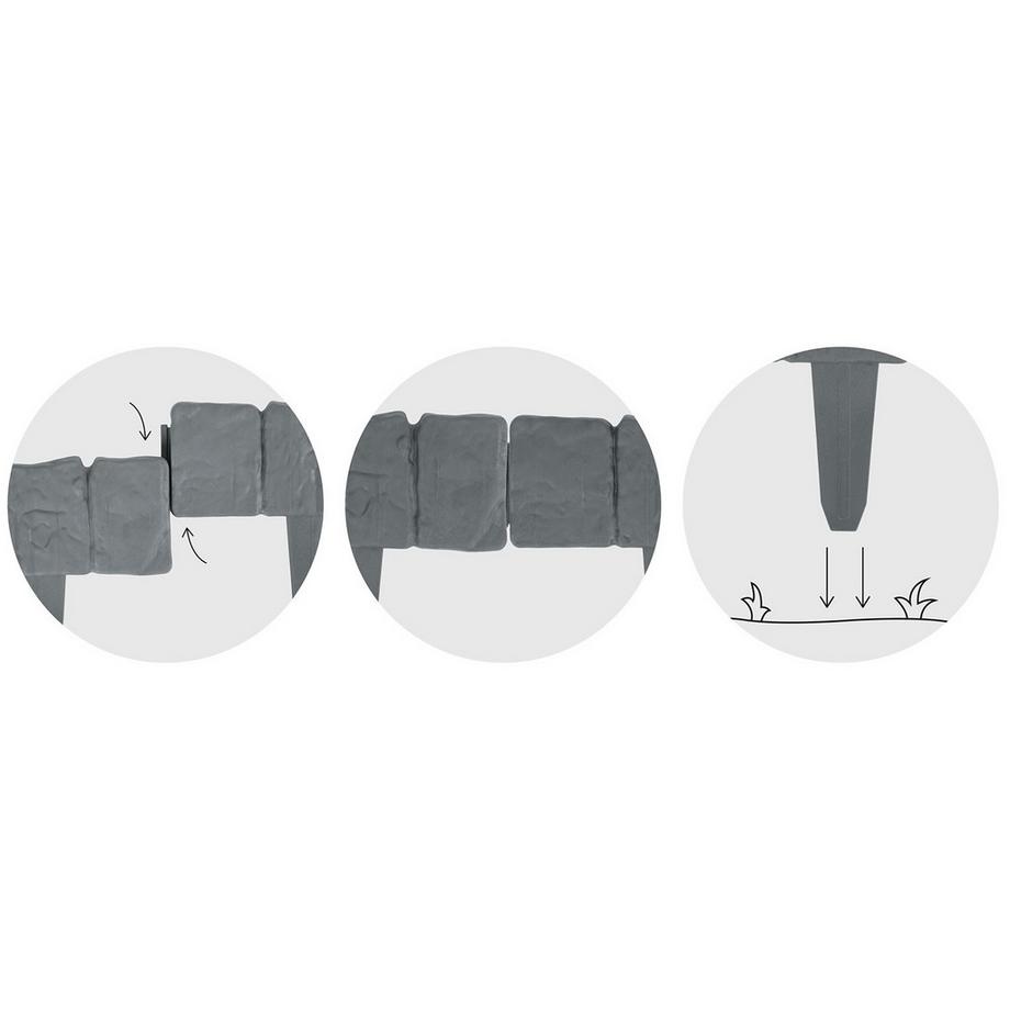B2X  Bordure de jardin Plonos 250 cm PL-962 gris 