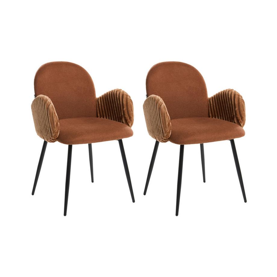 Set di 2 sedie da pranzo en Tessuto  AMITY