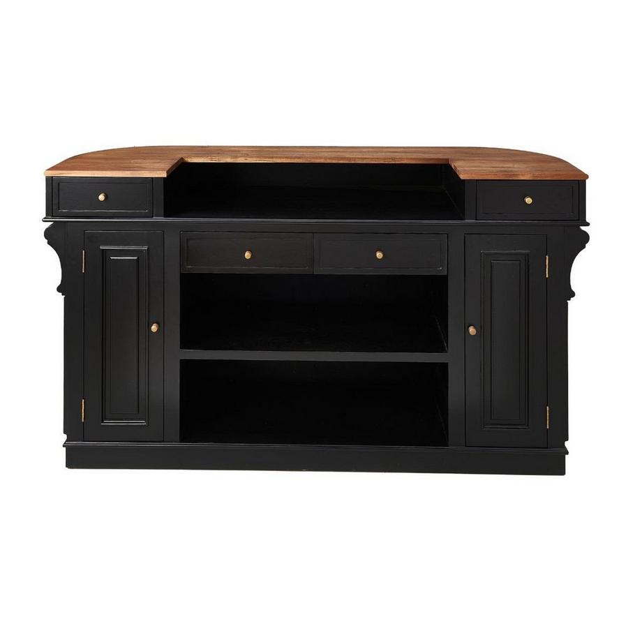 Calicosy Comptoir estaminet en acacia massif peint en noir L200 cm  