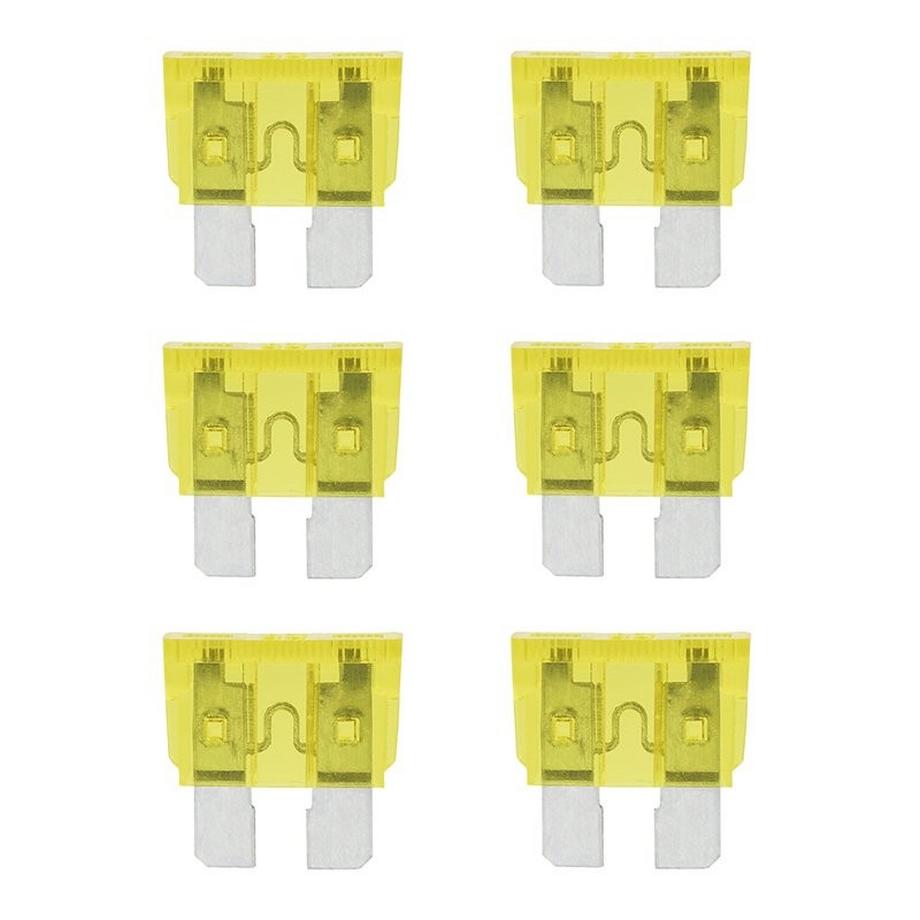 Pricenet  Fusibles à lame standard 20A jaune 6 pièces sous blister 