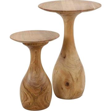 Table d&#039;appoint en acacia naturel (set de 2)