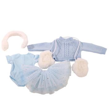 Kombination Skating Schlittschuh Outfit Puppenbekleidung Gr. XL 5-teiliges Bekleidungsund Zubehörset für Stehpuppen von 45 50 cm