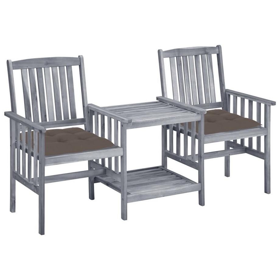 Chaise de jardin avec table à thé bois d'acacia