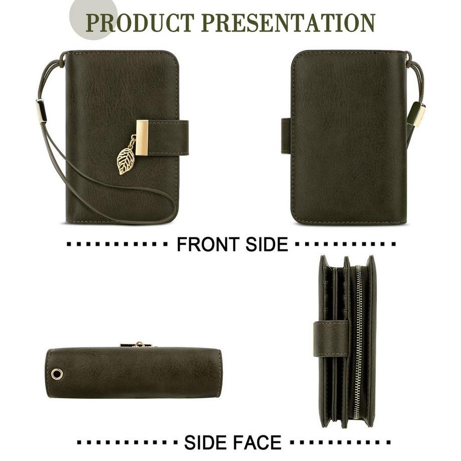 Only-bags.store Portefeuille bloquant RFID avec 18 fentes pour cartes compartiment zippé et lanière  