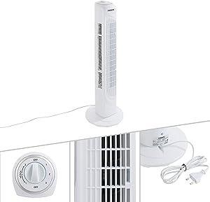 Arebos  Ventilateur Tour Circulateur Air | Blanc 3 Niveaux Portable | Silencieux 50W 