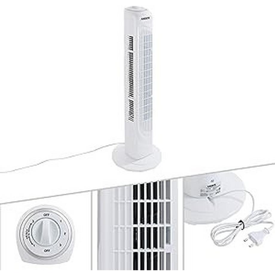 Arebos  Turmventilator | 50 Watt | 60°-Oszillation | 3 Geschwindigkeitsstufen 
