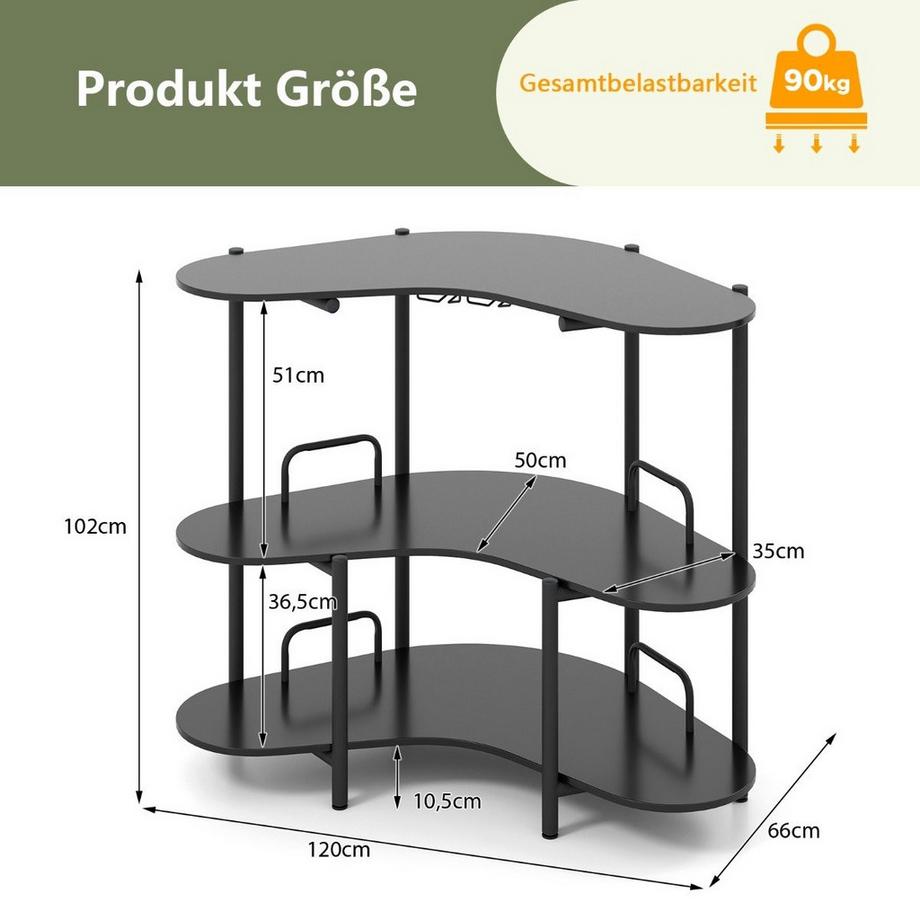 Northix Stehtisch mit Glashaltern  