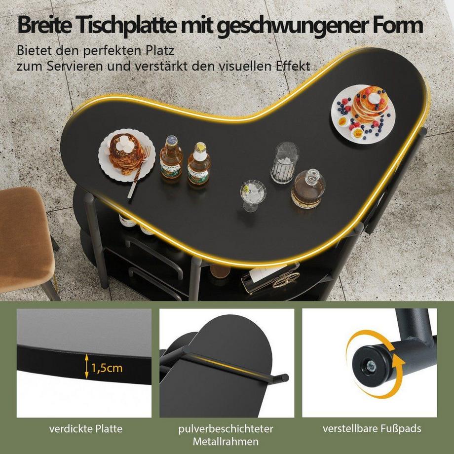 Northix Stehtisch mit Glashaltern  