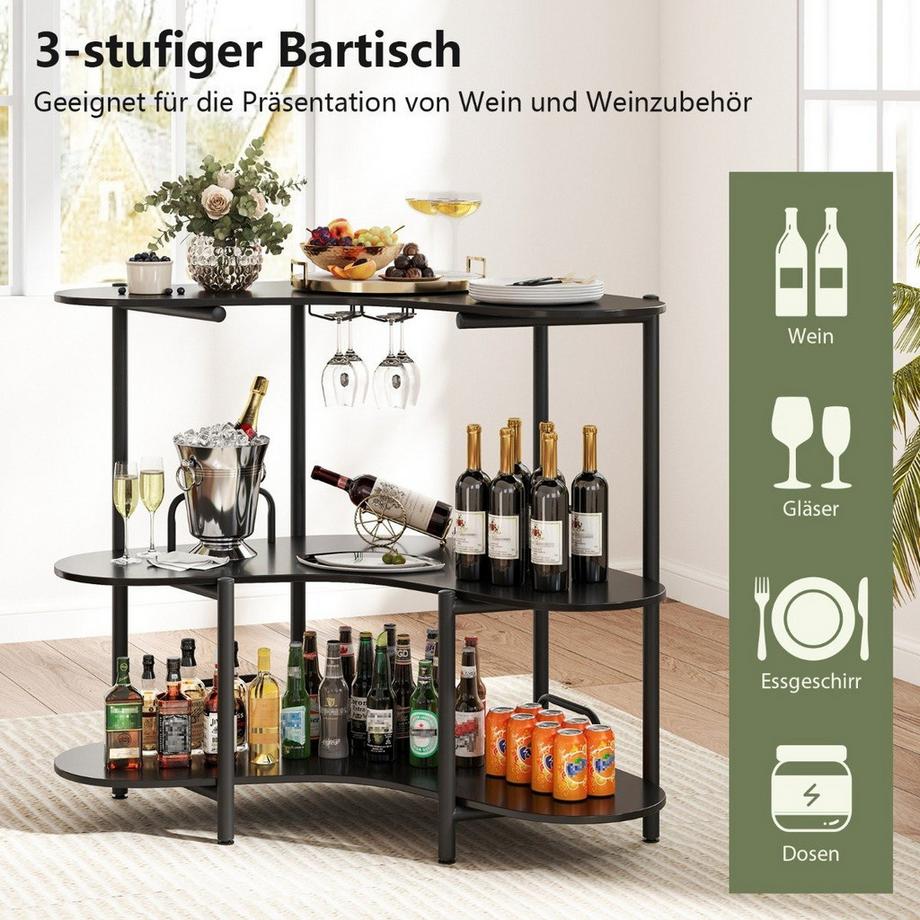 Northix Stehtisch mit Glashaltern  