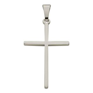 MUAU Schmuck  Pendentif croix en or blanc 750, 27x15mm 