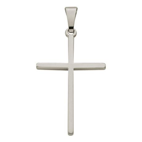 MUAU Schmuck  Pendentif croix en or blanc 750, 27x15mm 