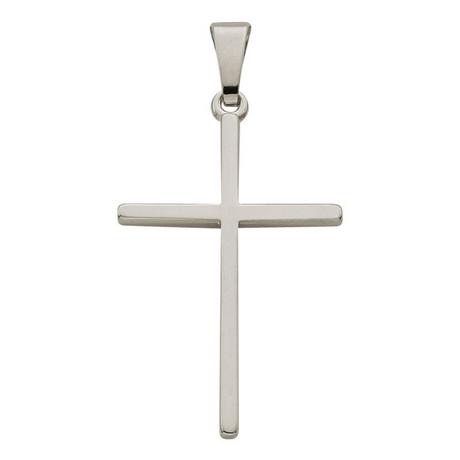 MUAU Schmuck  Anhänger Kreuz Weissgold 750, 27x15mm 