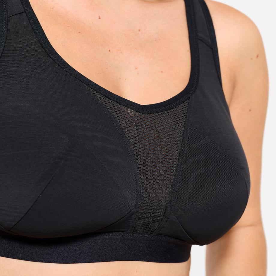 KALENJI  Brassière - Sport-BH Bustier Damen kreuzbare Träger starker Halt - schwarz 