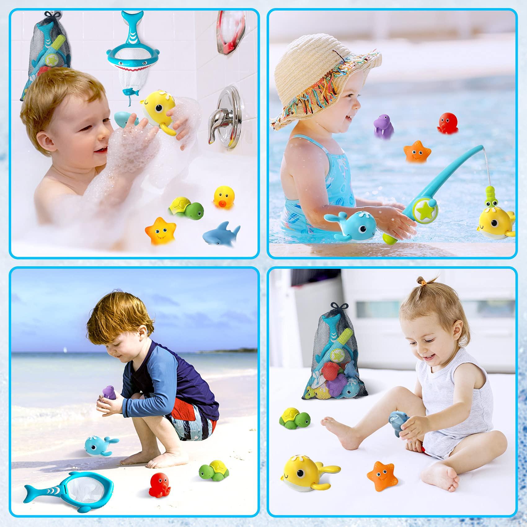 Activity-board  Badespielzeug für Babys und Kleinkinder, Badespielzeug, Wasserspielzeug mit Fischernetz zum Duschen und Schwimmen 