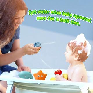 Activity-board  Badespielzeug für Babys und Kleinkinder, Badespielzeug, Wasserspielzeug mit Fischernetz zum Duschen und Schwimmen 