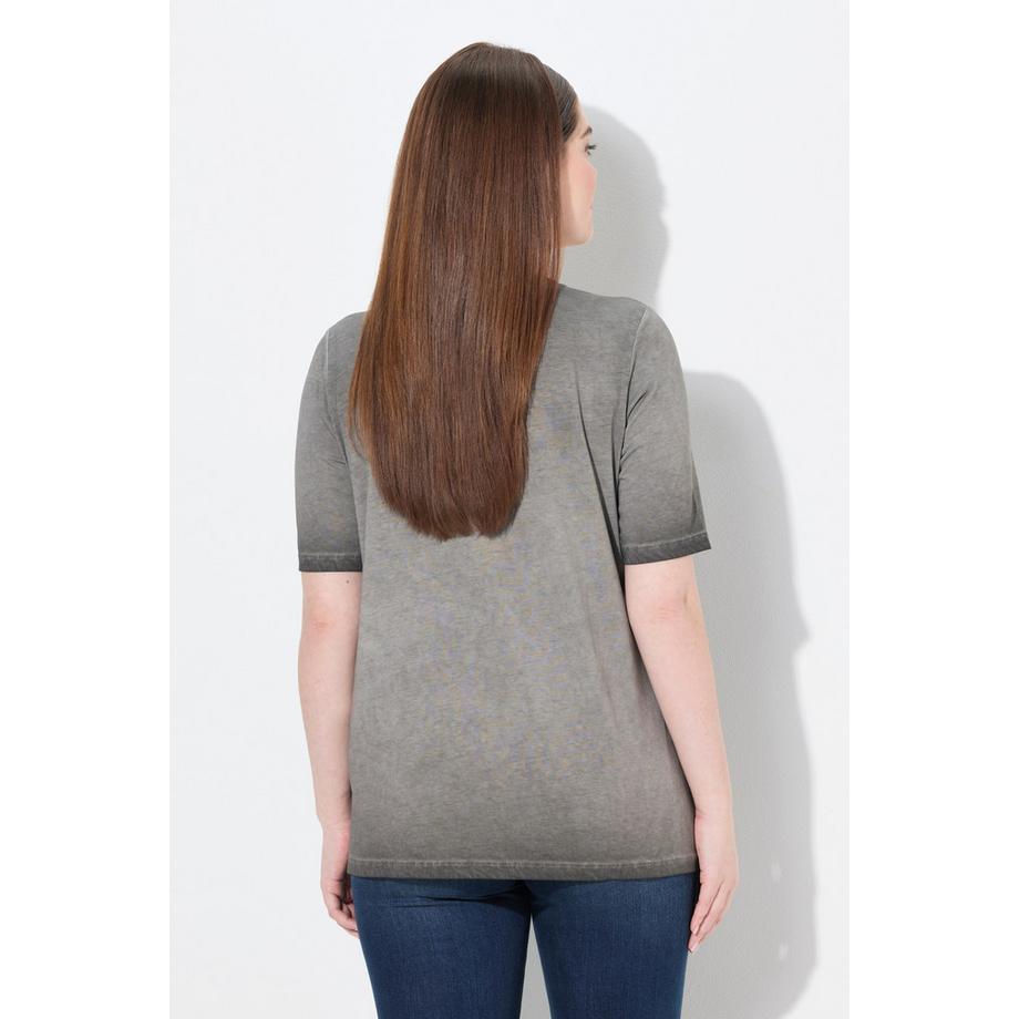 Ulla Popken T-Shirt Classic Motivo Tradizionale Girocollo Mezza Manica  