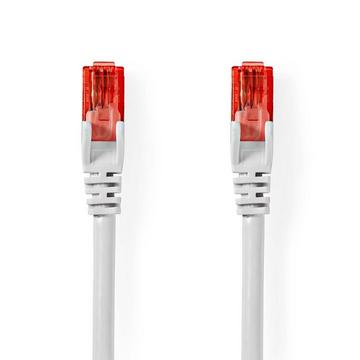 CAT6 Netzwerkkabel | RJ45 Stecker | RJ45 Stecker | U/UTP | 0,50 m | Rund | PVC | Weiß | Etikett