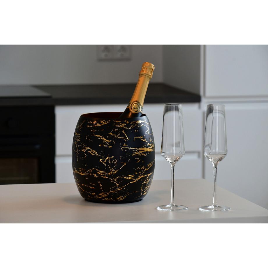 Blue Chilli Wein- und Champagnerkühler: -goldenes Marmordesign  