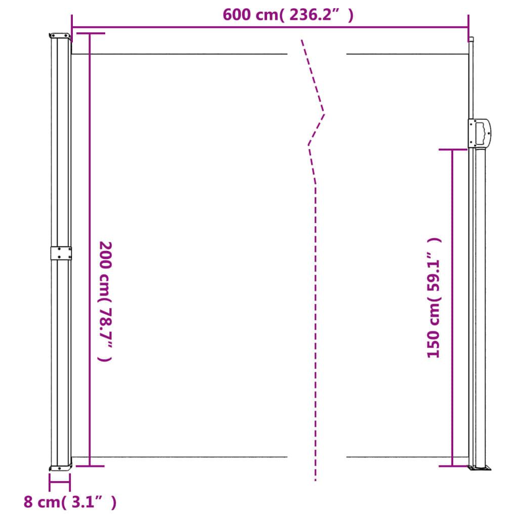 VidaXL Auvent latéral rétractable  