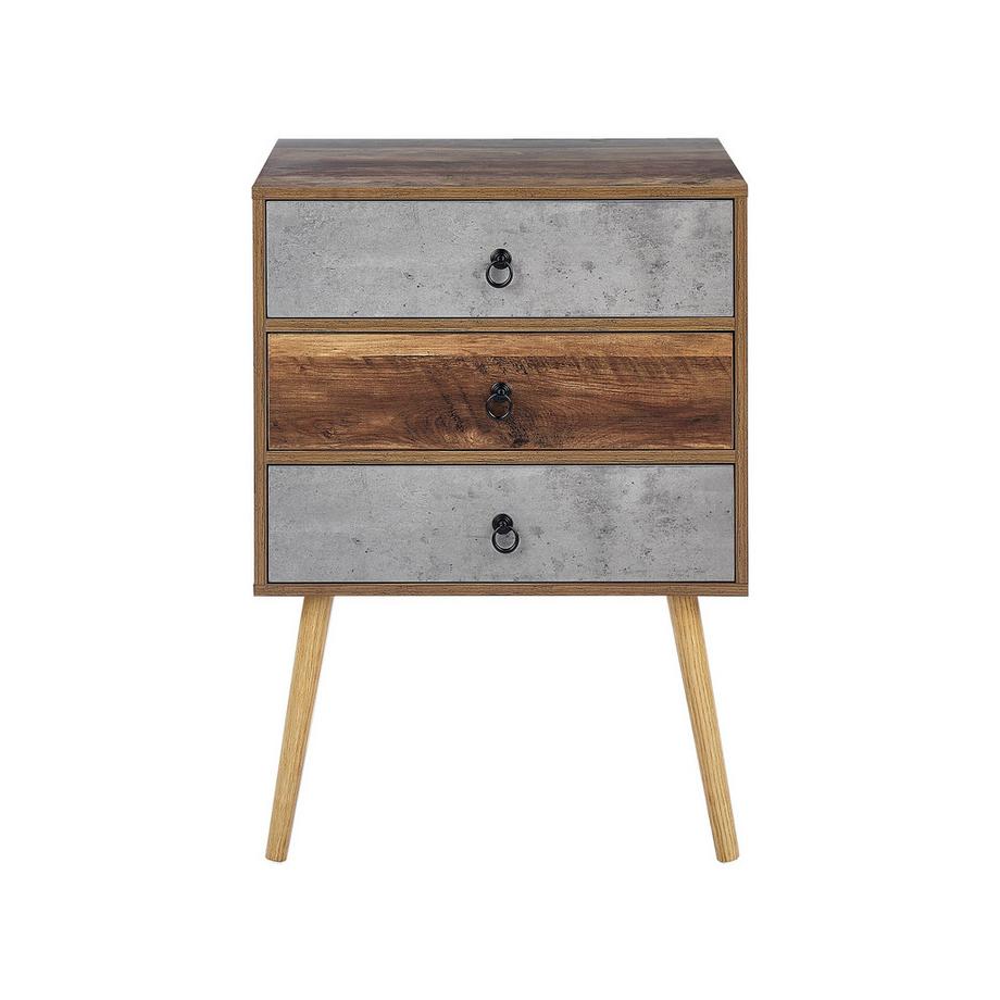 Beliani Cassettiera 3 cassetti en Pannello di fibre (LDF) Rustico BATLEY  