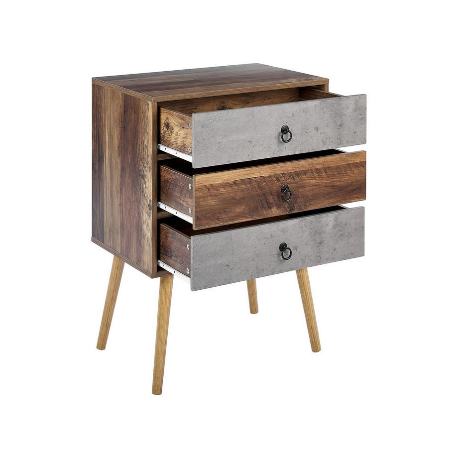 Beliani Cassettiera 3 cassetti en Pannello di fibre (LDF) Rustico BATLEY  