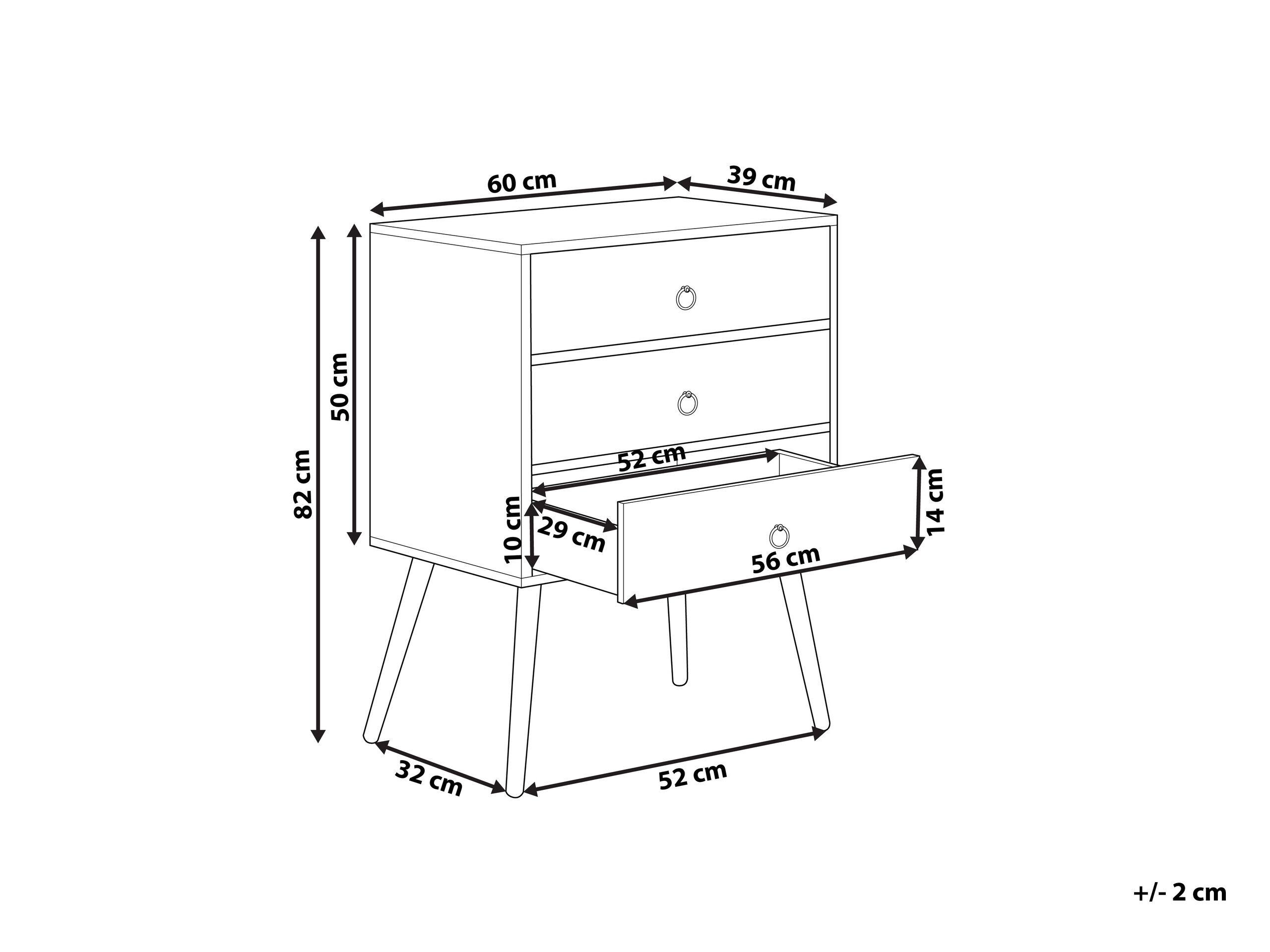 Beliani Commode à 3 tiroirs en Panneau de particules de bois Rustique BATLEY  