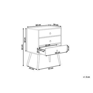 Beliani Commode à 3 tiroirs en Panneau de particules de bois Rustique BATLEY  