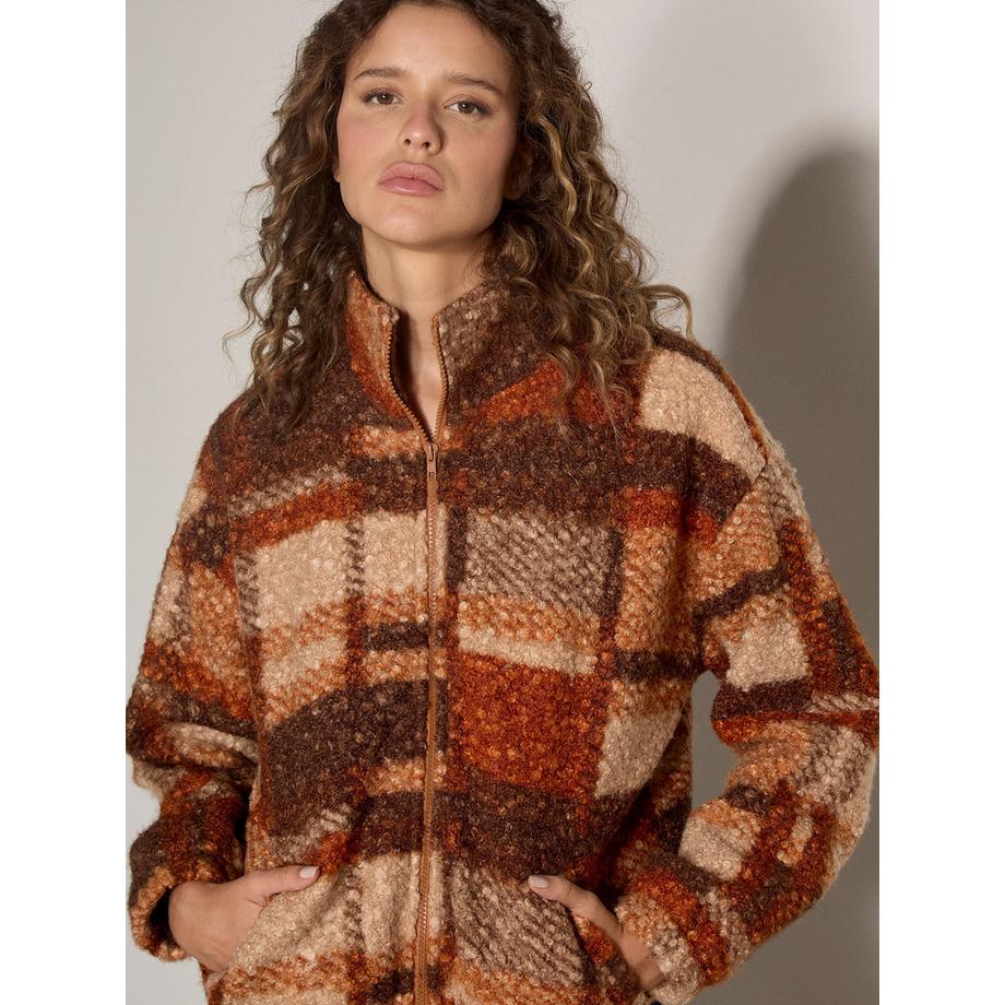 APRICOT Veste à carreaux en bouclé doux  