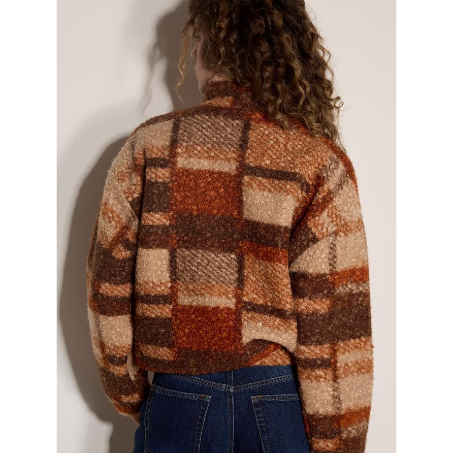 APRICOT Veste à carreaux en bouclé doux  