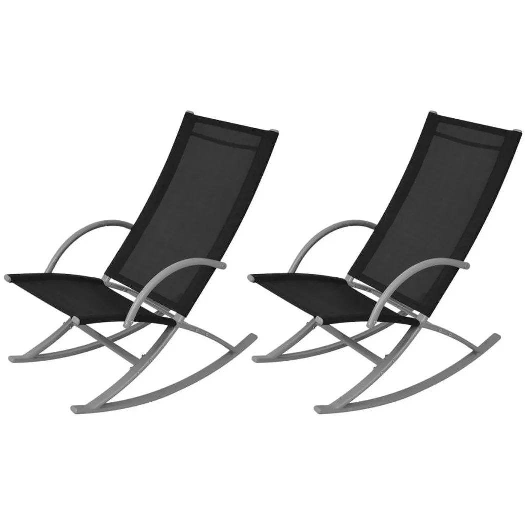 VidaXL - Gartenstuhl stoff, One Size, Schwarz