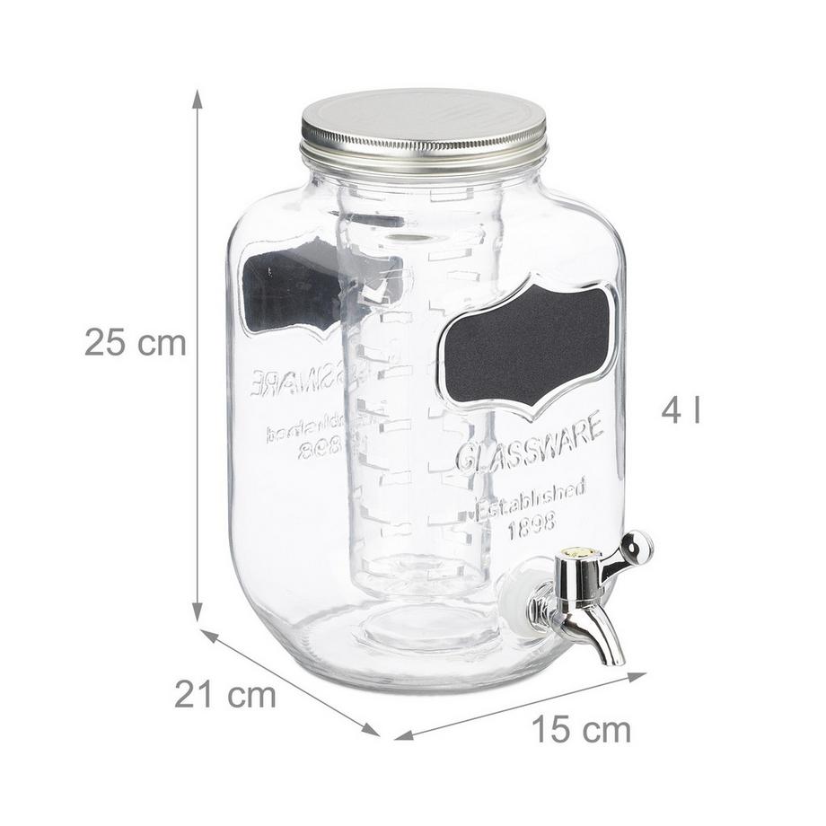 Northix Distributore di bevande con inserto per frutta 4 L  