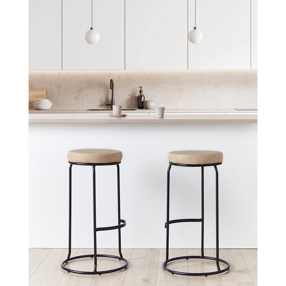 Beliani Set mit 2 Barhockern aus Kunstleder  MILROY  