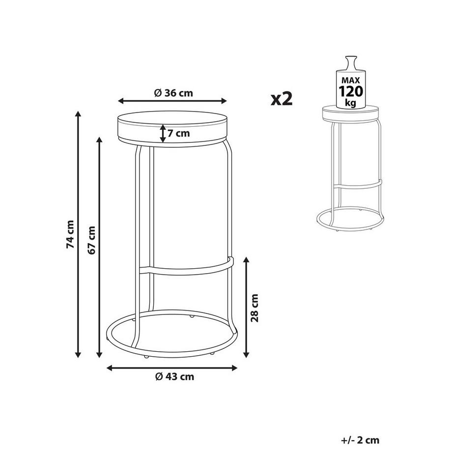Beliani Set mit 2 Barhockern aus Kunstleder  MILROY  
