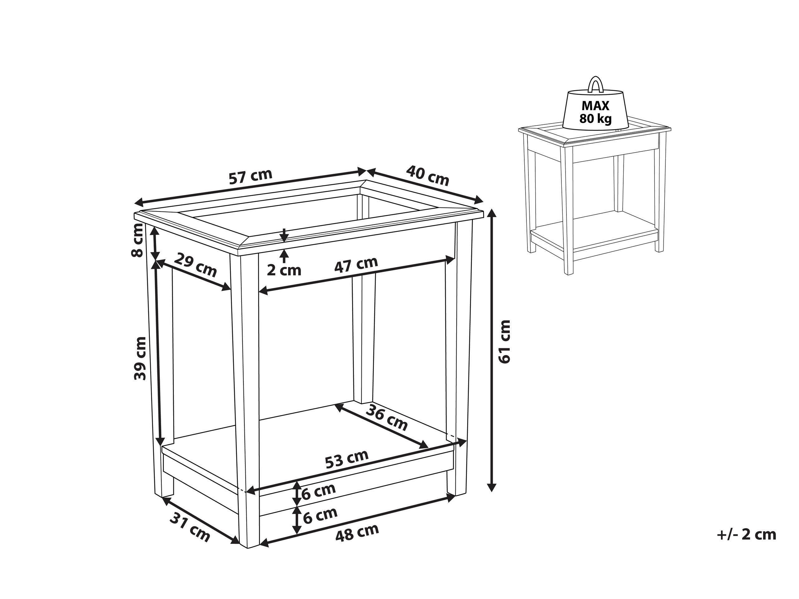 Beliani Tavolino en Fibra a media densità (MDF) Scandinavo ATTU  
