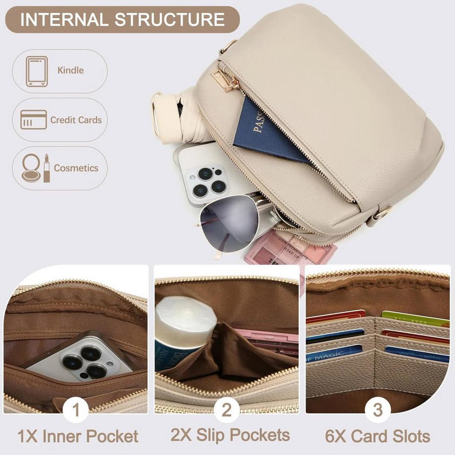 Only-bags.store Borsa a Tracolla Antifurto con Blocco RFID  
