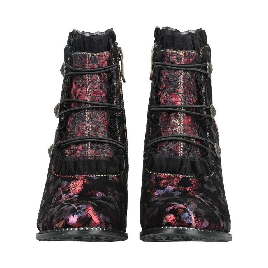 Laura Vita Bottines à imprimé floral avec volants  
