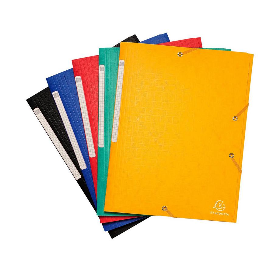 Exacompta Cartella 3 lembi con elastici Maxi capacity cartoncino goffrato 425g/mq Scotten - A4 - x 50  