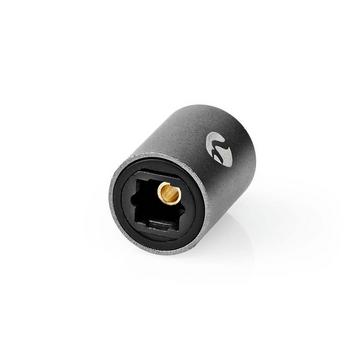 TosLink Adapter | TosLink Buchse | TosLink Buchse | Gerade | Metall | Grau mit Metall | 1 Stk. | Box