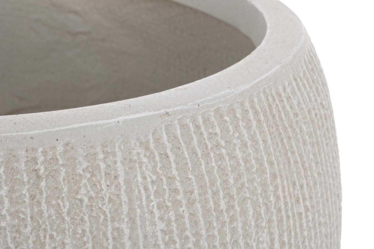 mutoni Vaso da giardino spazzolato rotondo beige (set di 2)  