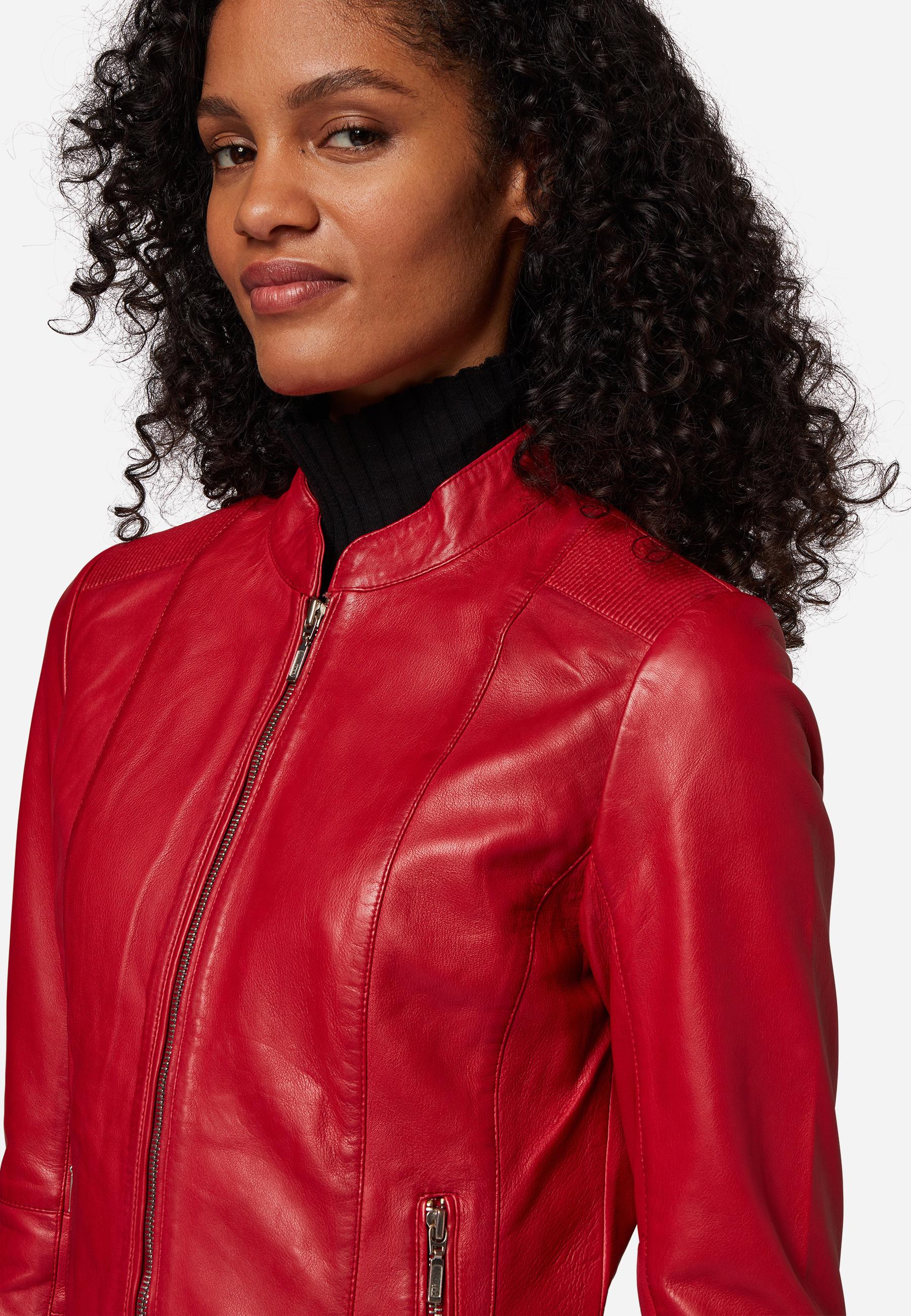 RICANO  Veste en cuir s Abigale, style classique en cuir d'agneau ultra doux 