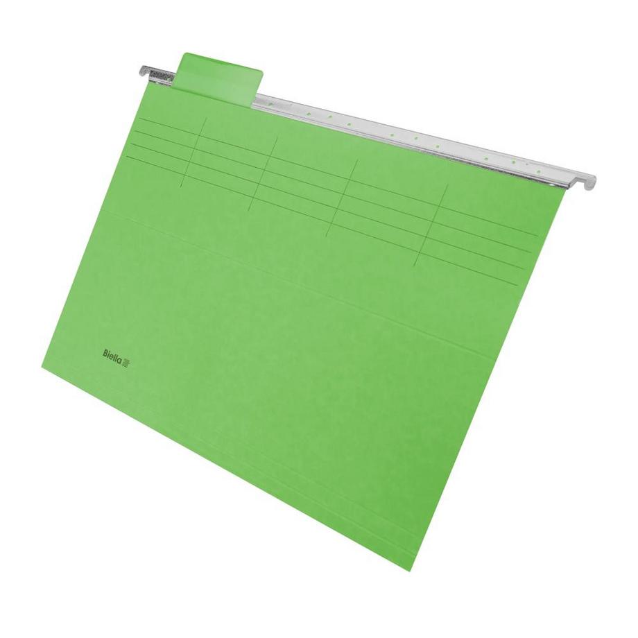 Biella Jeux de dossiers suspendus, A4, 25 cm, jeu de 5, avec cavaliers en matière synthétique  