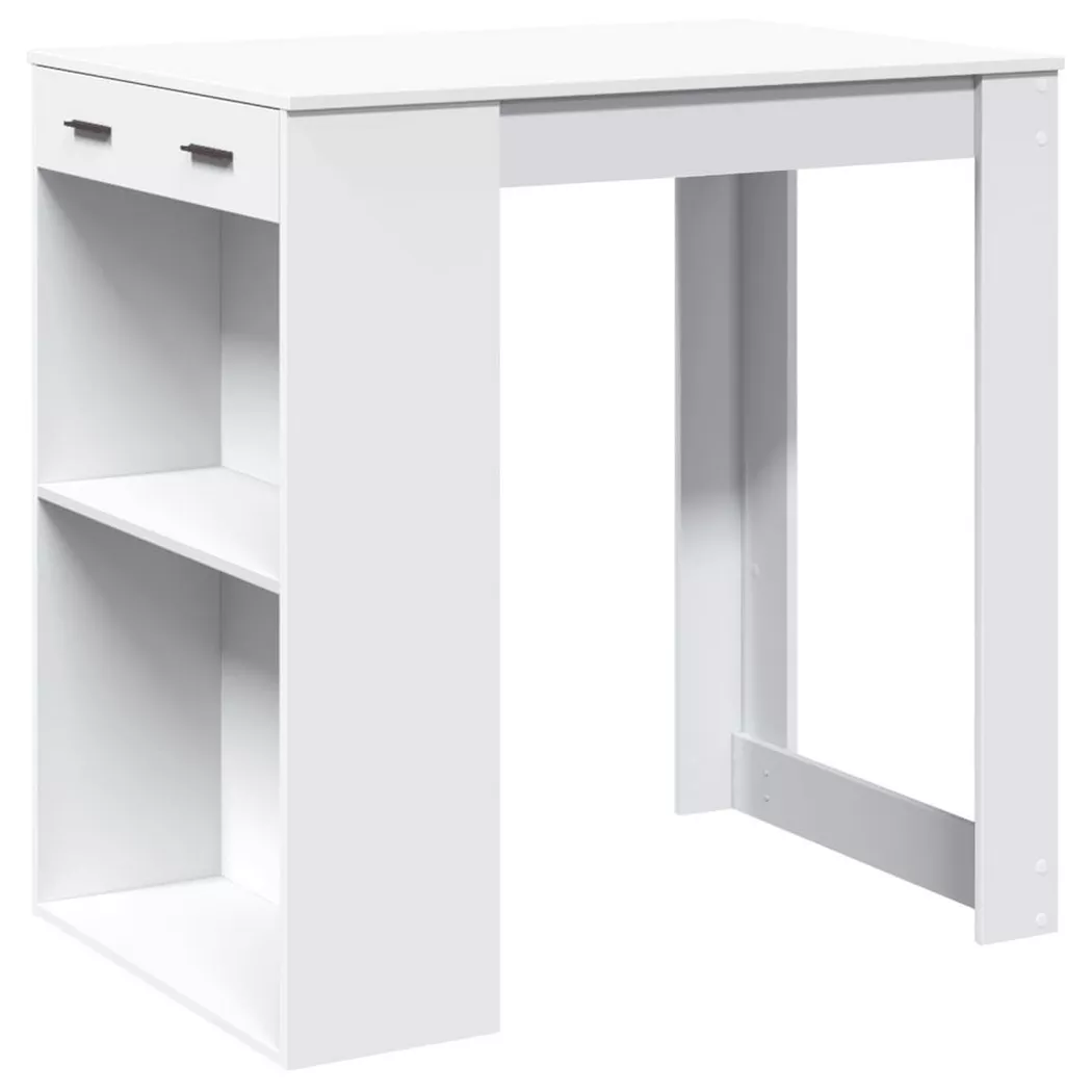 VidaXL - Table de bar bois d'ingénierie, One Size, Blanc
