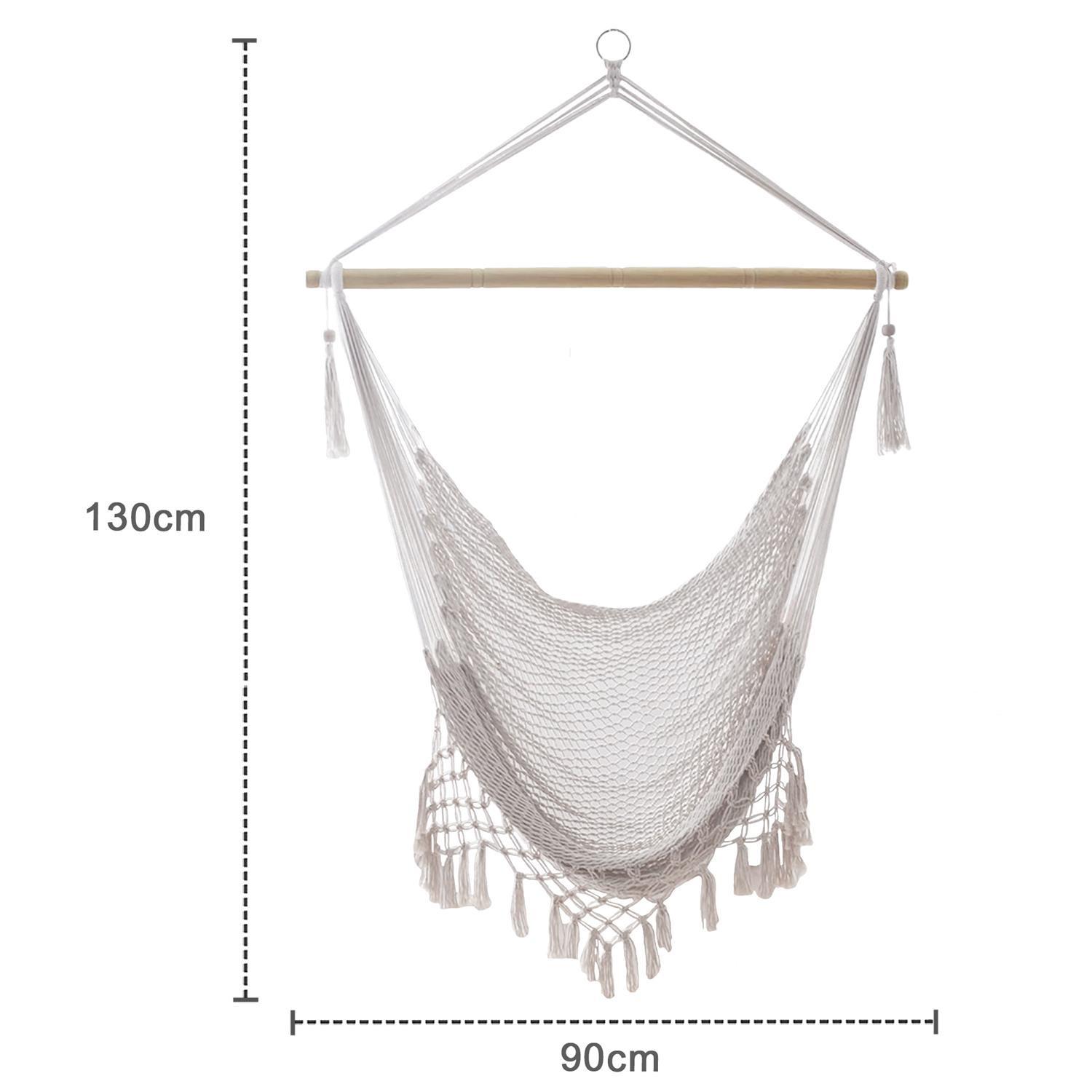 Intirilife Fauteuil suspendu en coton macramé  