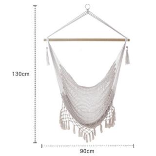 Intirilife Fauteuil suspendu en coton macramé  
