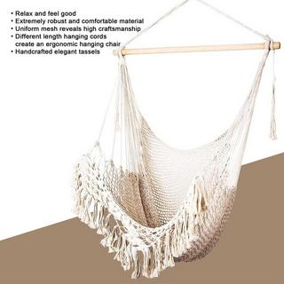 Intirilife Fauteuil suspendu en coton macramé  