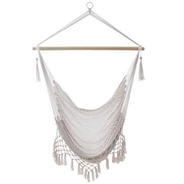 Sedia sospesa in cotone macramè beige