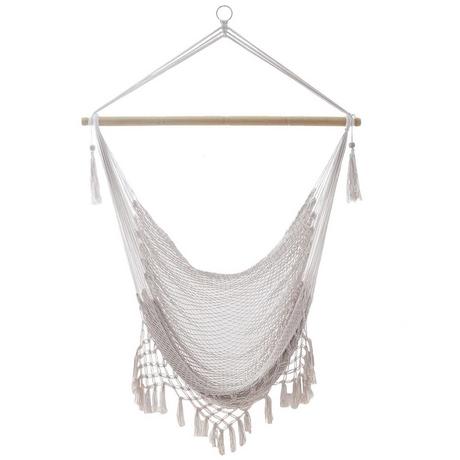 Intirilife Fauteuil suspendu en coton macramé  