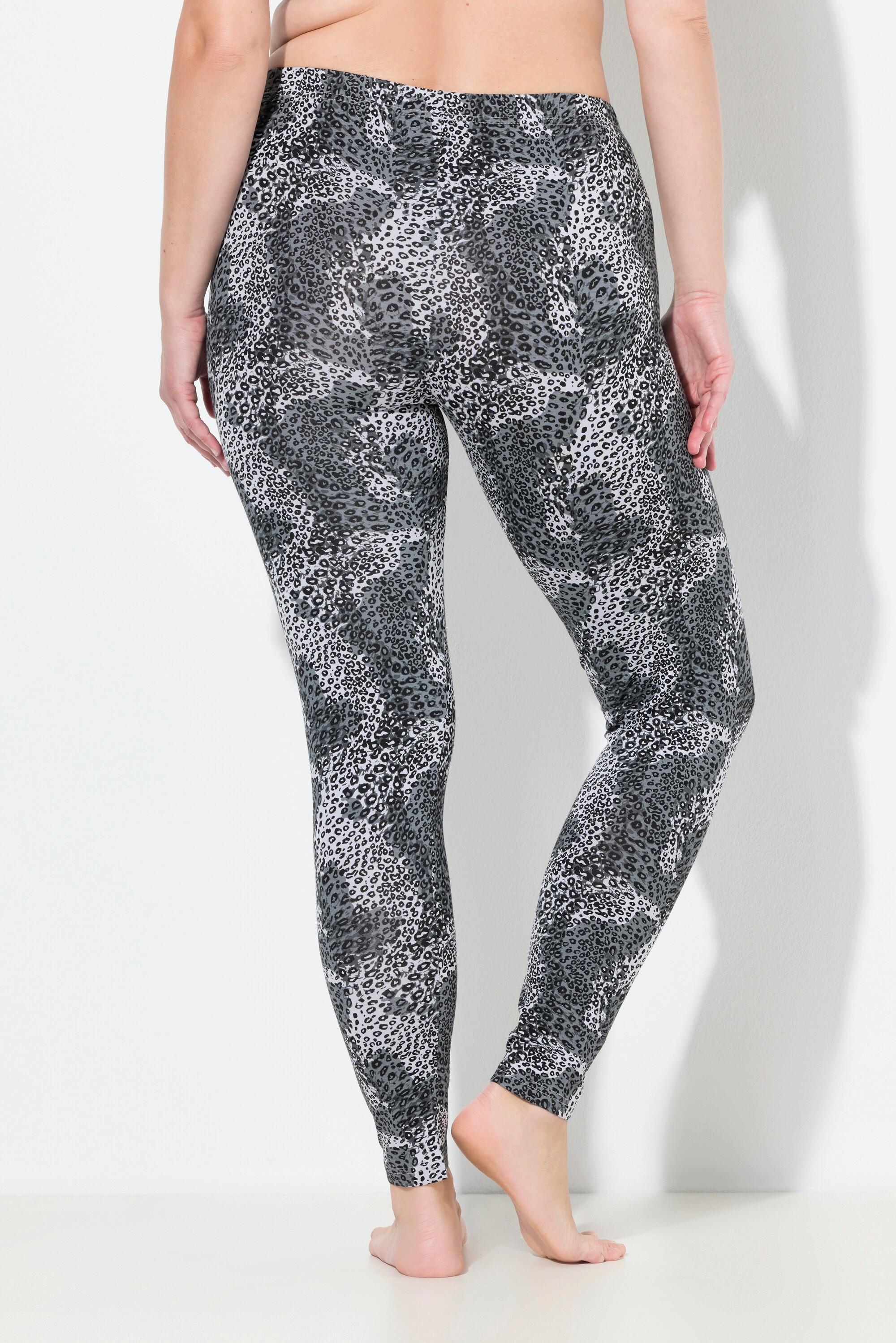 Ulla Popken Leggings Leomuster schmales Bein Elastikbund  