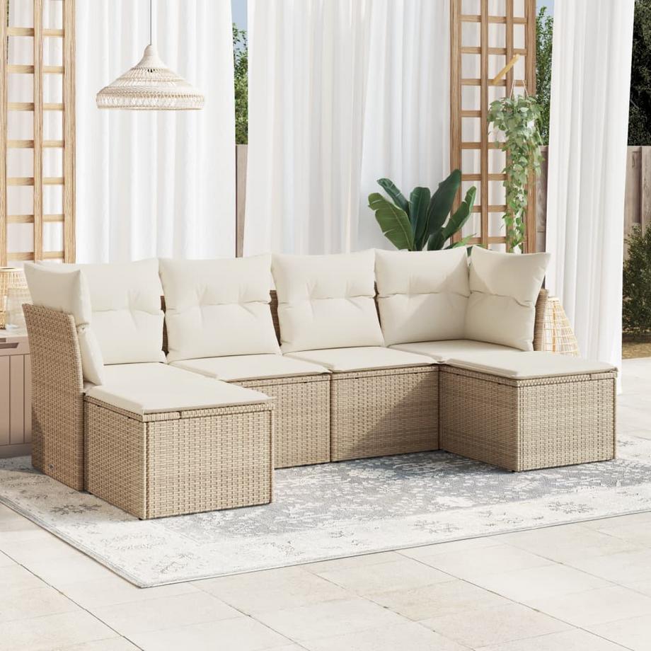 VidaXL set divano da giardino Polirattan  