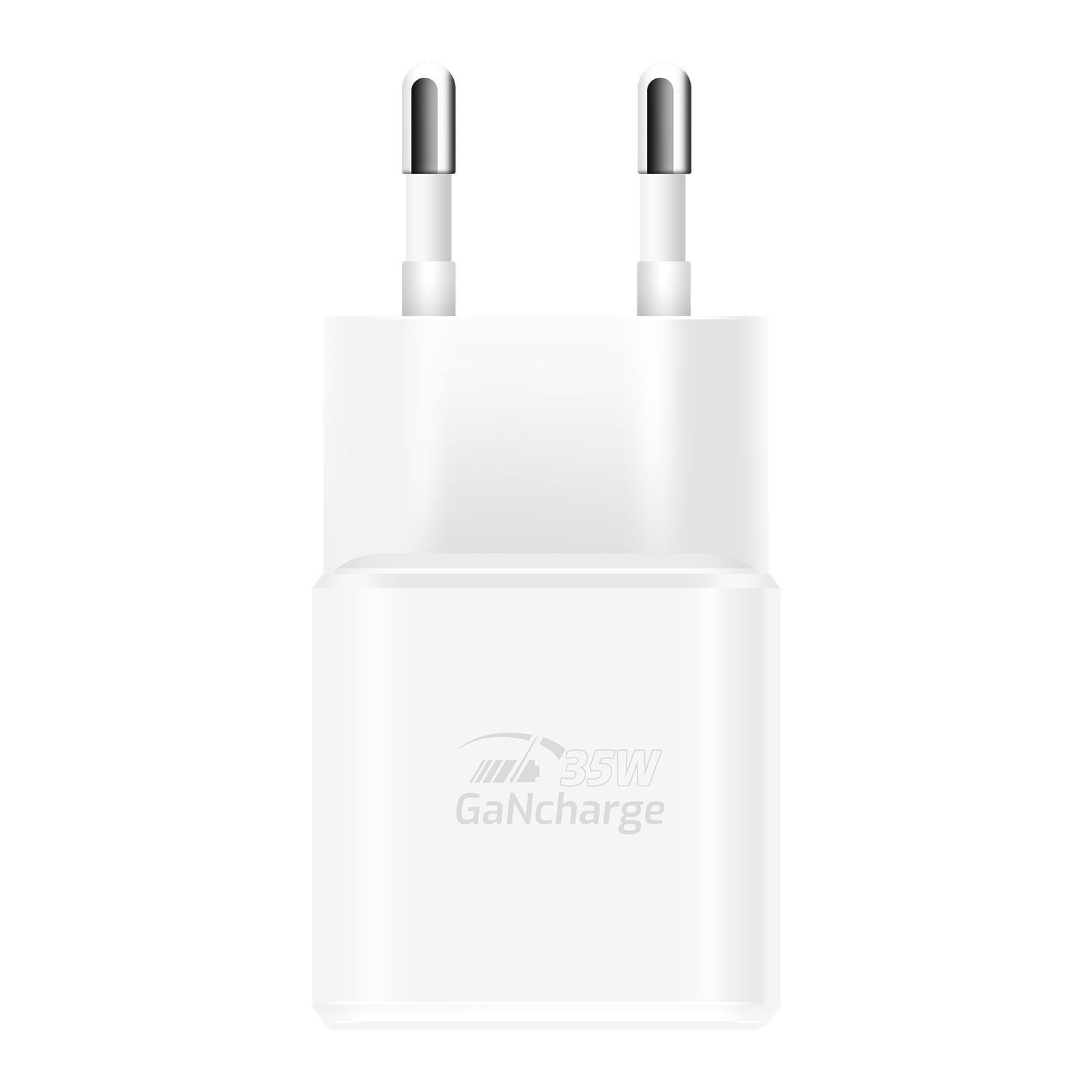 SWISSTEN  Caricatore USB + USB-C GaN 35W bianco 